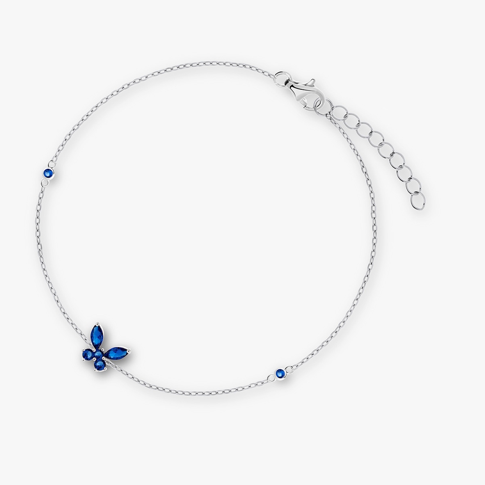 Bransoleta srebrna z motylem