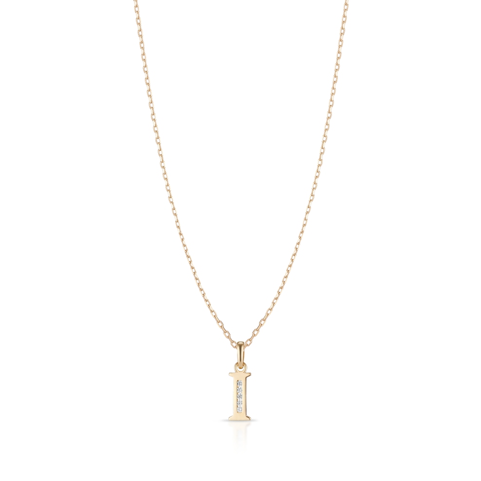 Wisiorek złoty literka I