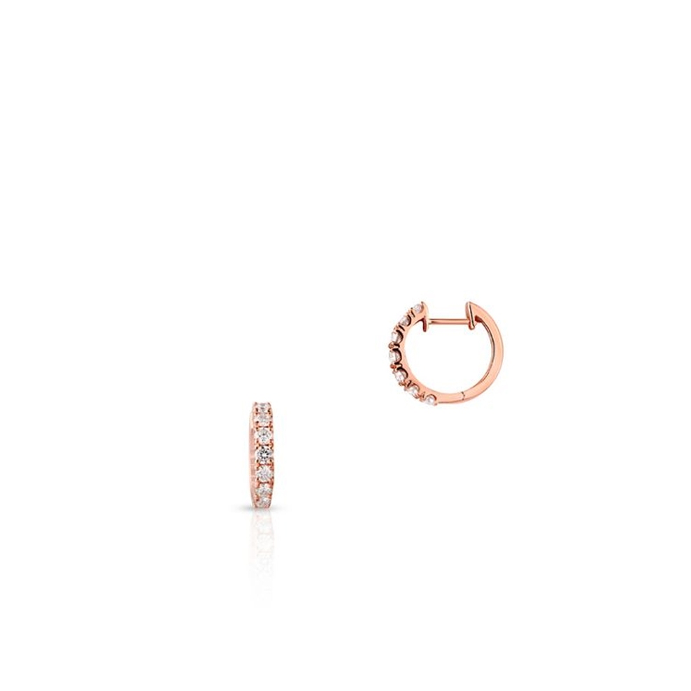 Kolczyki różowe złoto z diamentami