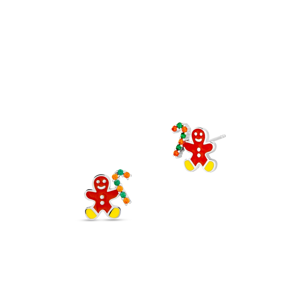 Kolczyki srebrne piernikowe ludki