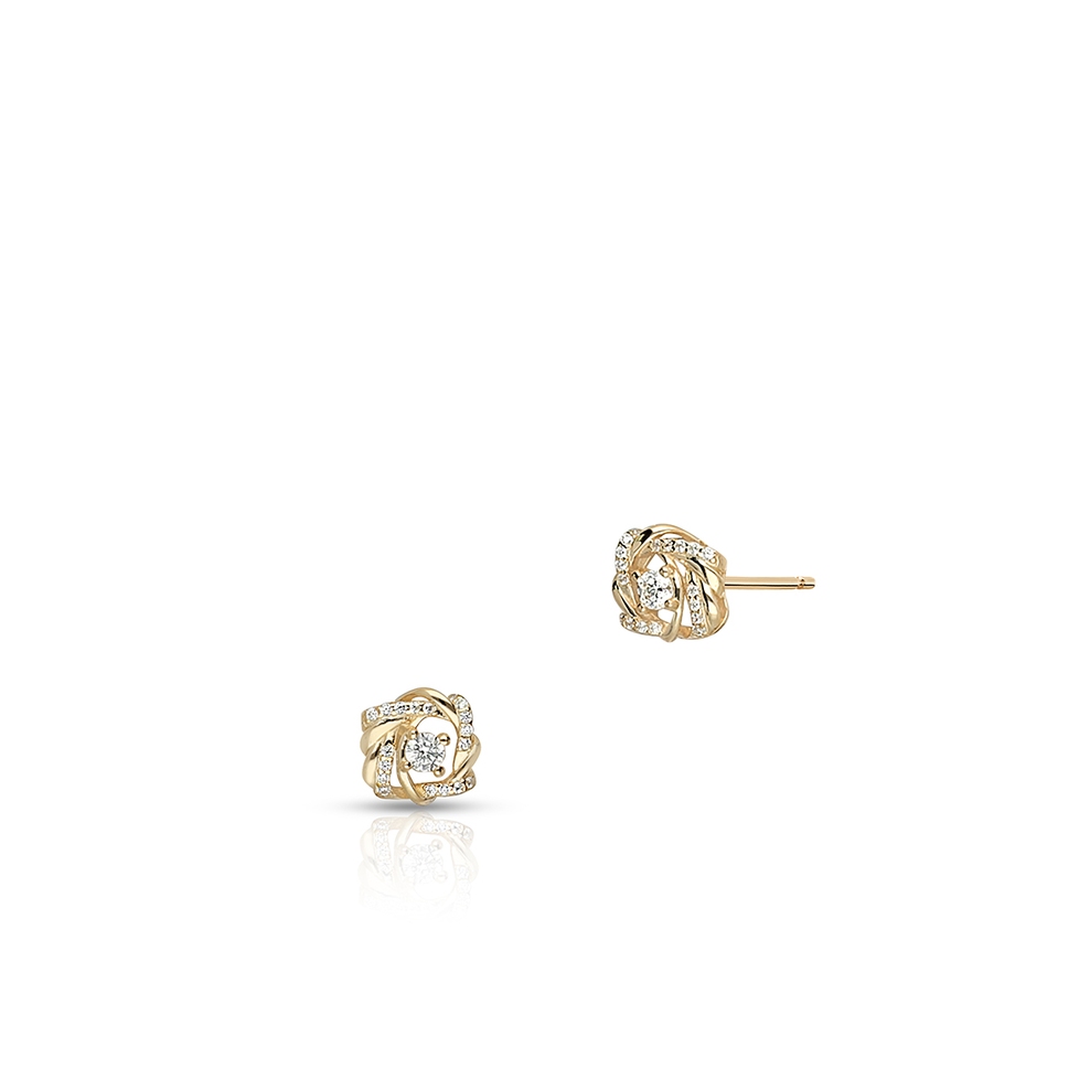 Kolczyki srebrne pozłacane z cyrkoniami