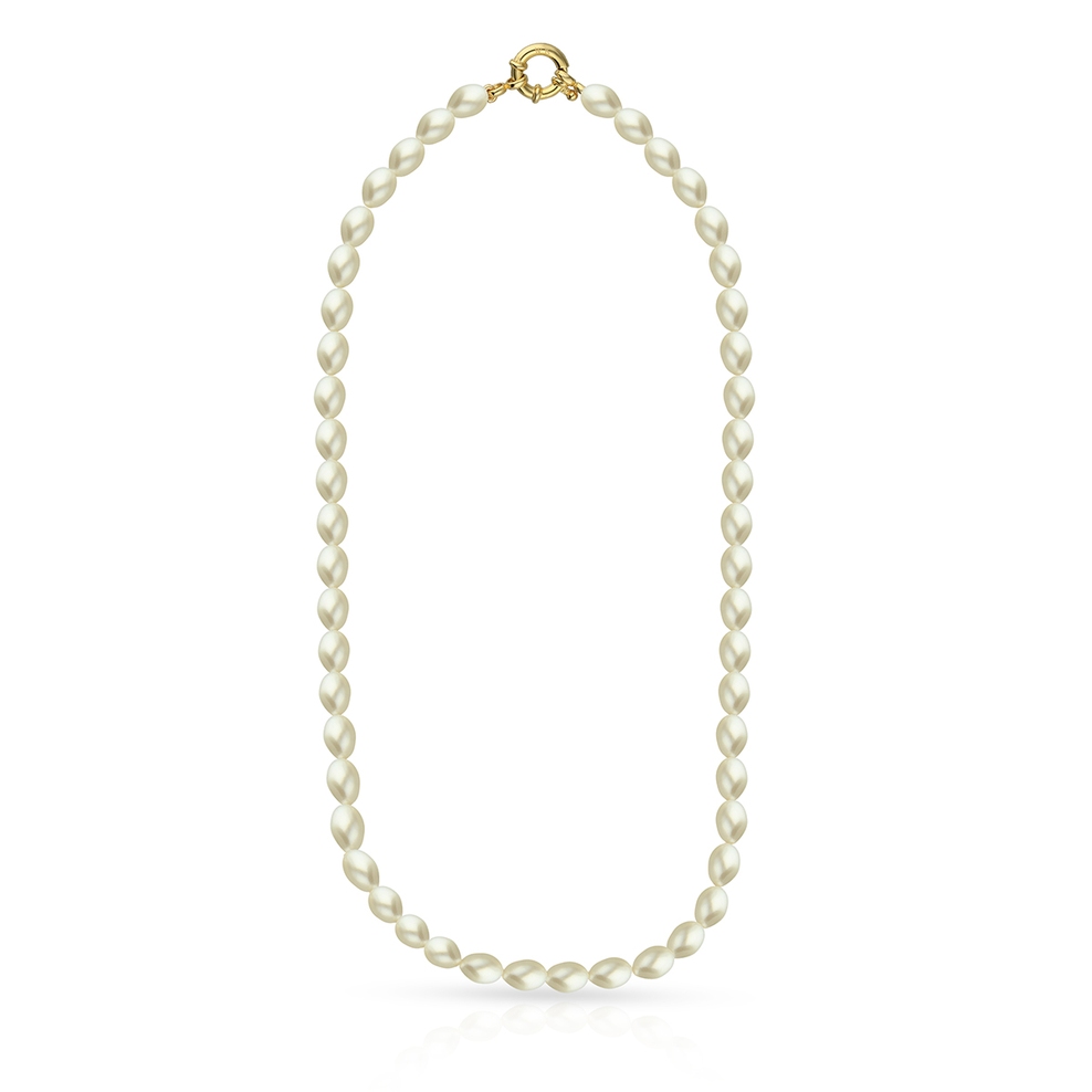 Naszyjnik srebrny pozłacany z perłami