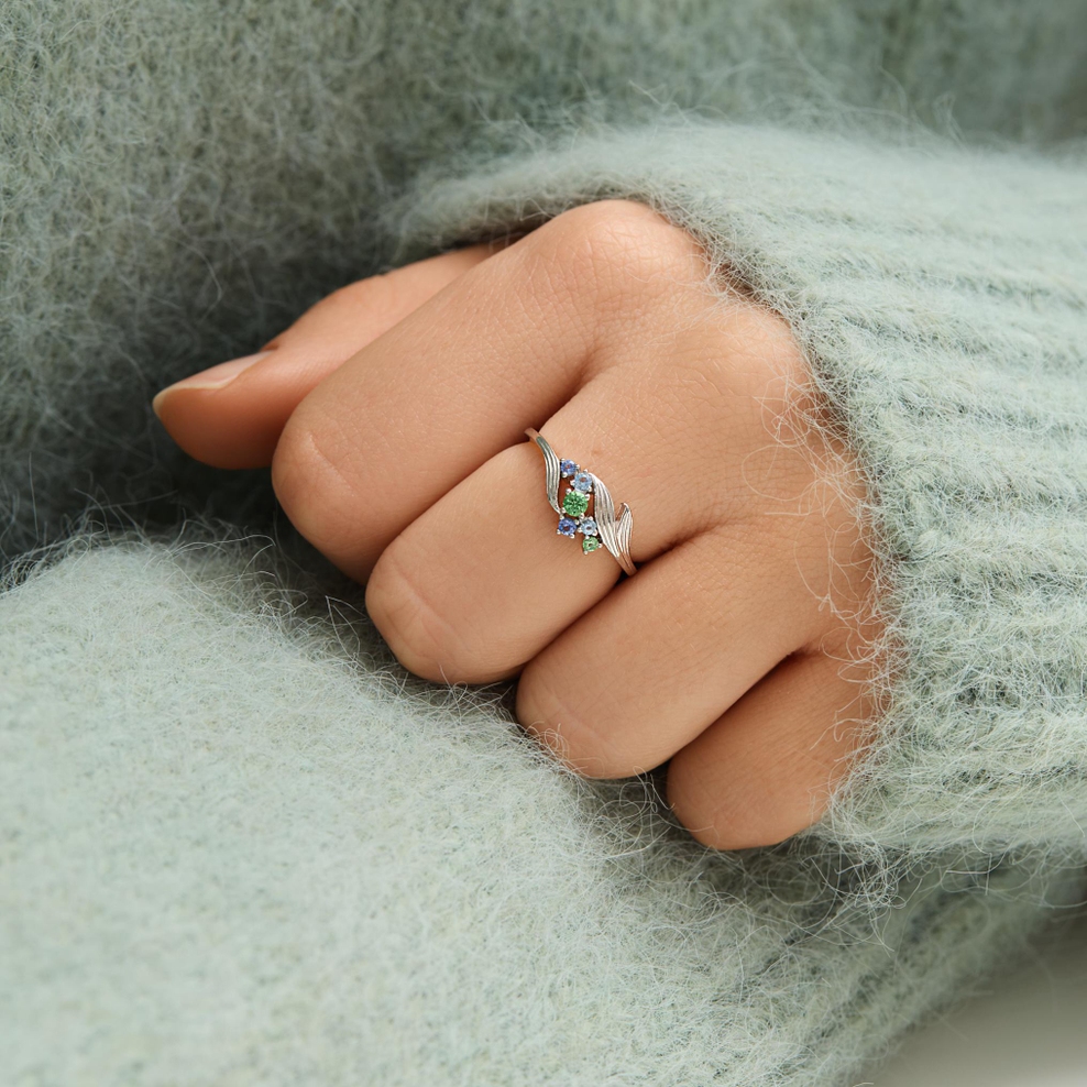 Pierścionek srebrny KOI