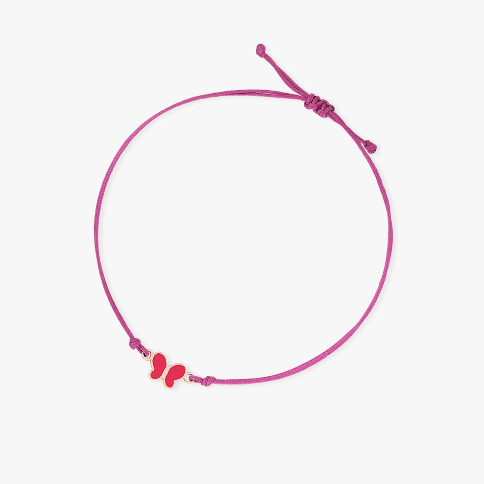 Bransoletka sznurkowa z motylkiem