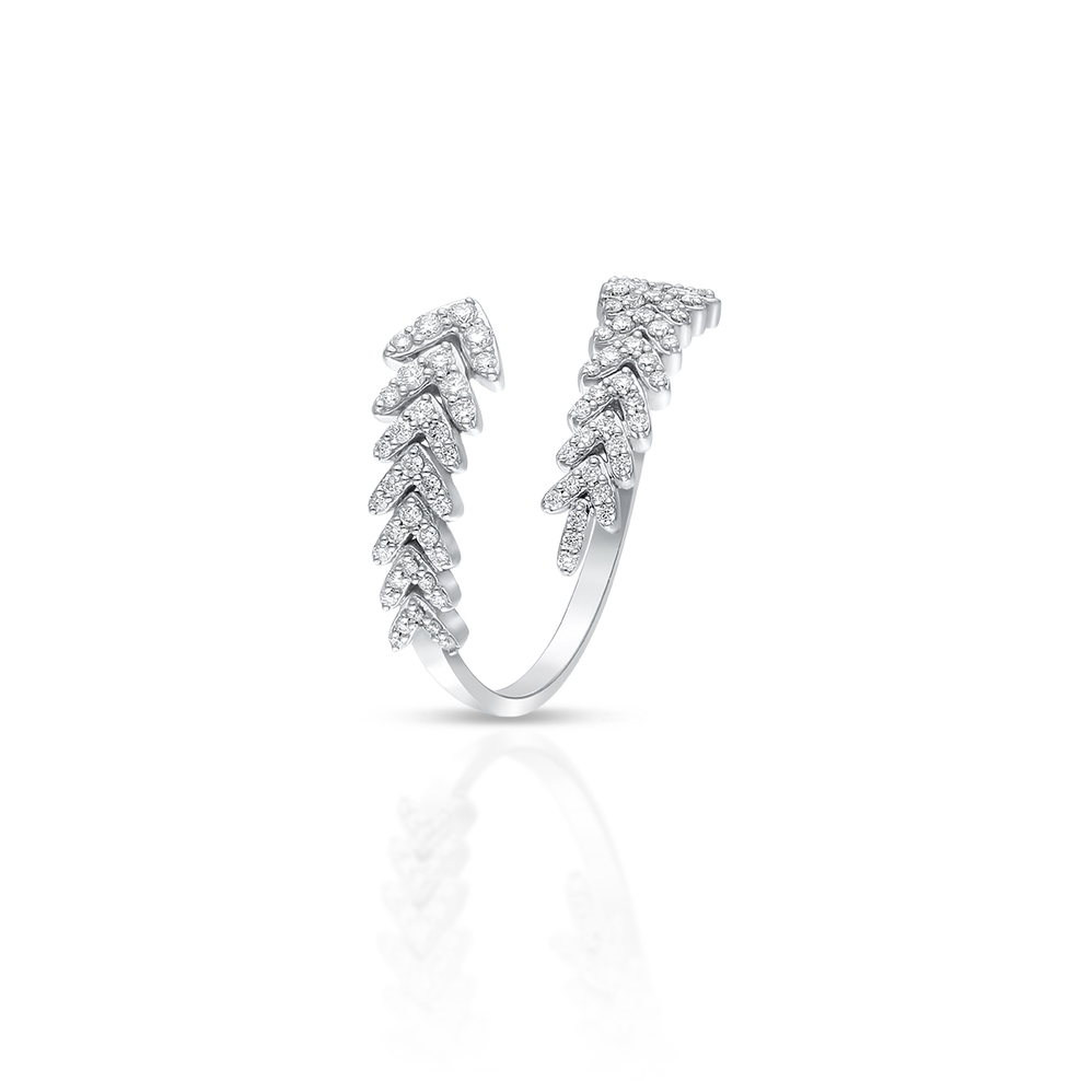 Pierścionek białe złoto z brylantami