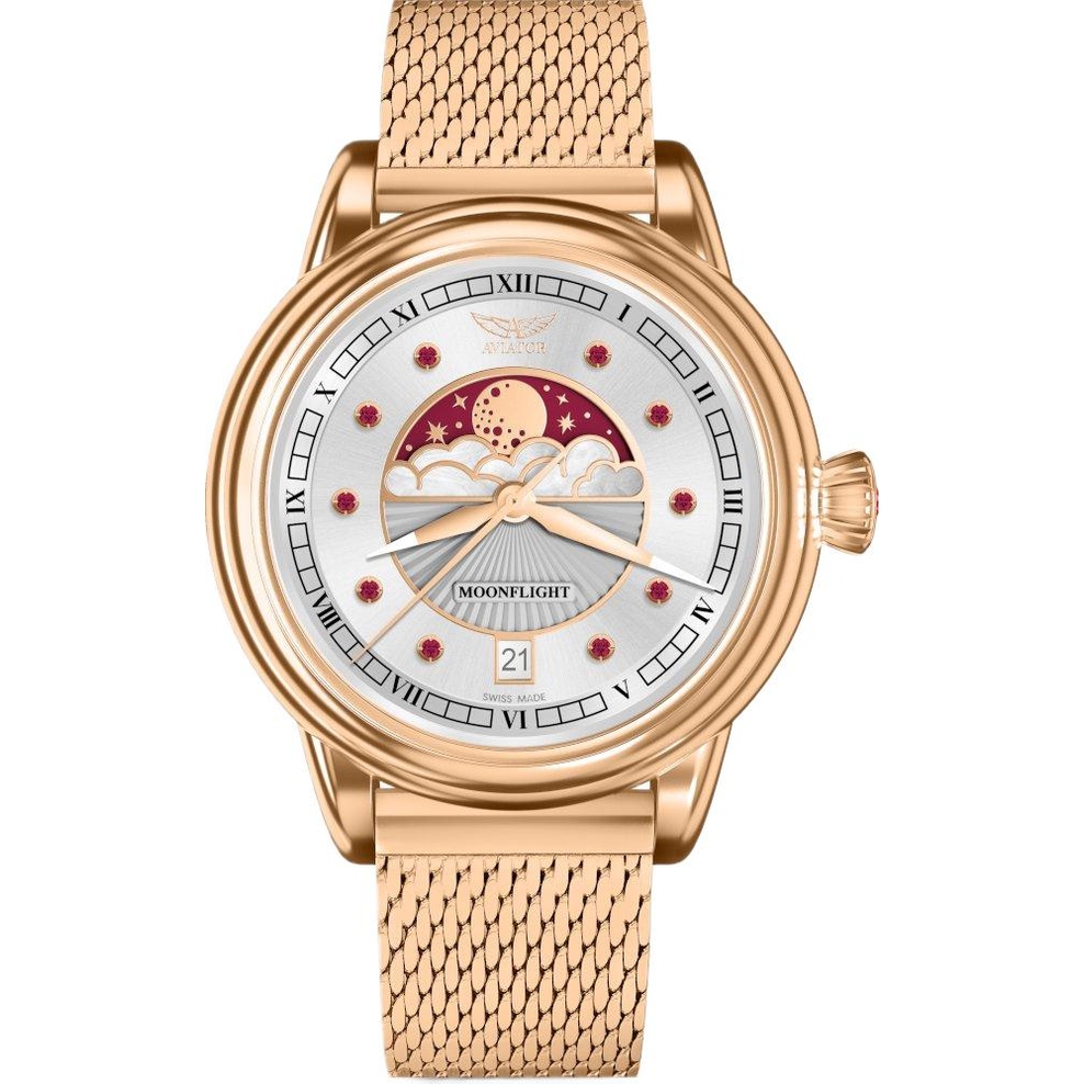 ZEGAREK AVIATOR DOUGLAS MOONFLIGHT GEMSTONE EDITION