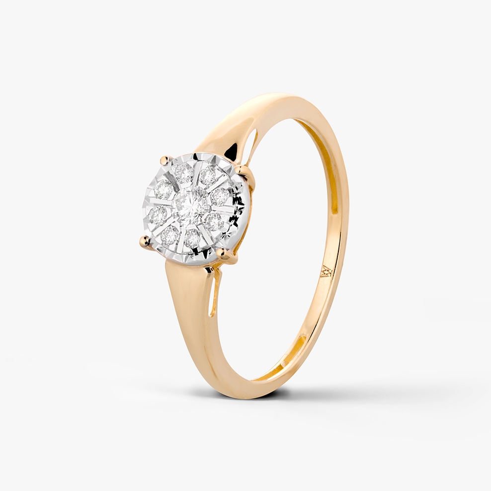 Pierścionek złoty z diamentami