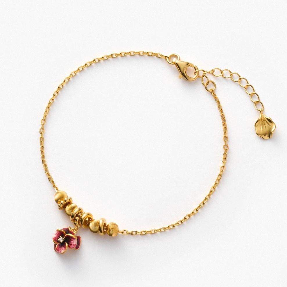 Bransoleta srebrna Kwiaty Nocy Bratki