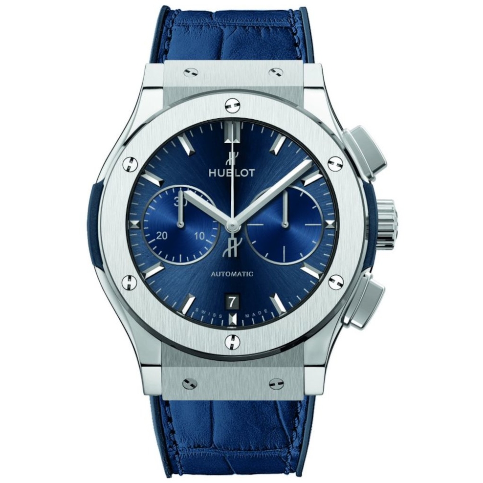 ZEGAREK HUBLOT CLASSIC FUSION CHRONOGRAPH TITANIUM BLUE
