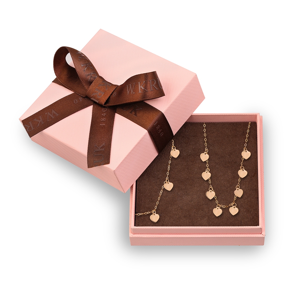 Komplet Łańcuszek Serc
