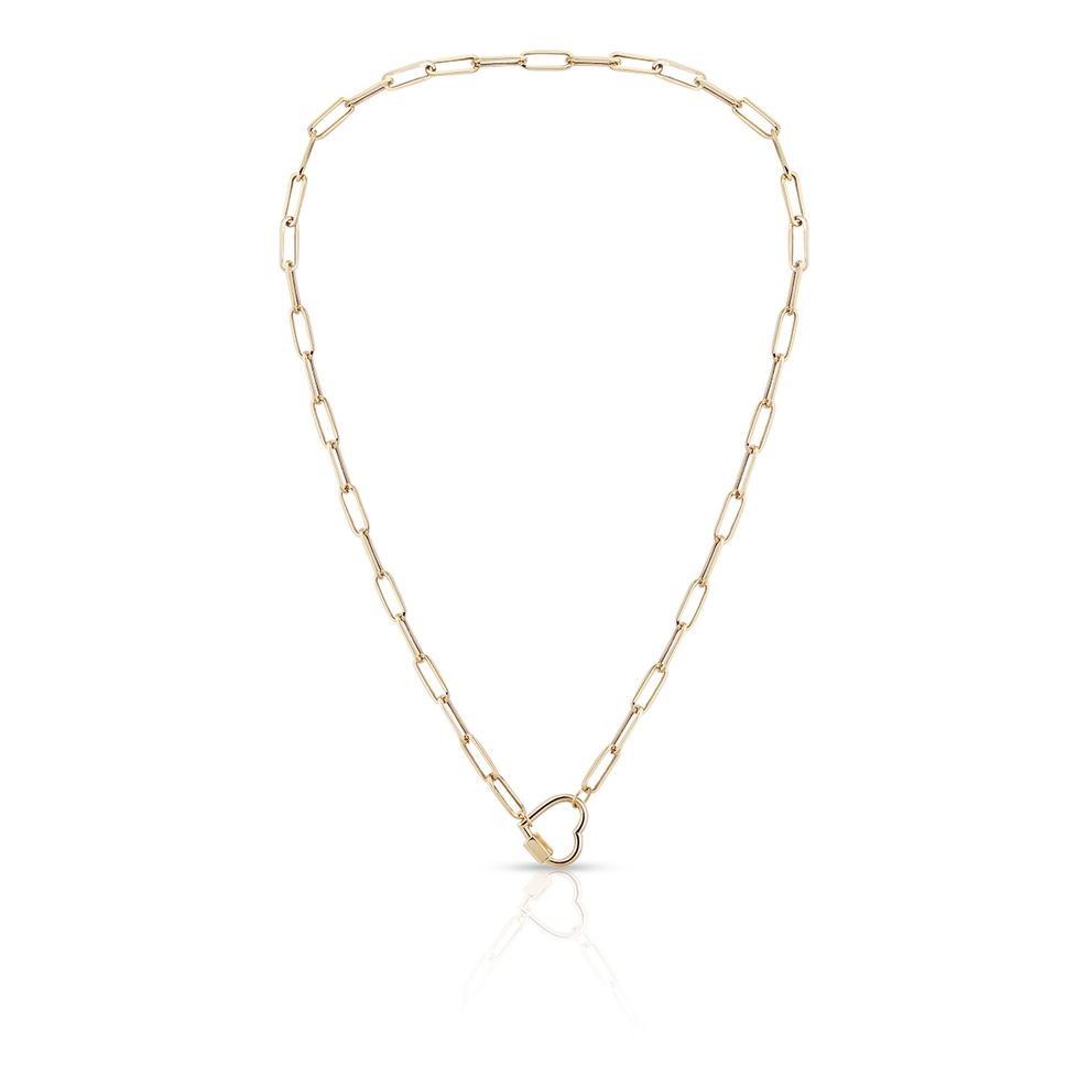 Naszyjnik złoty paper clip serce