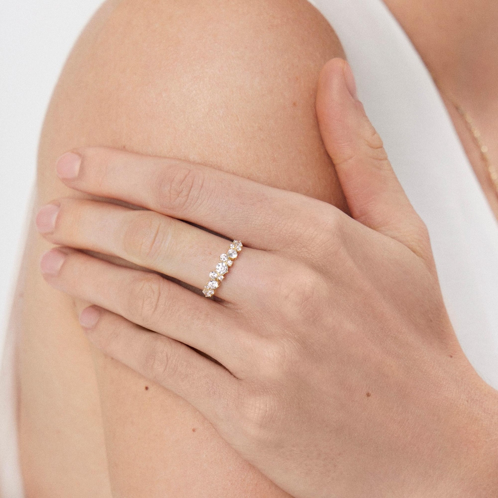 Pierścionek złoty z cyrkoniami Ceremonials