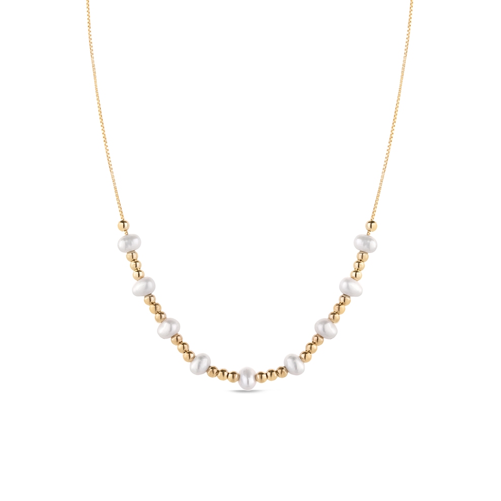 Naszyjnik złoty z perłami