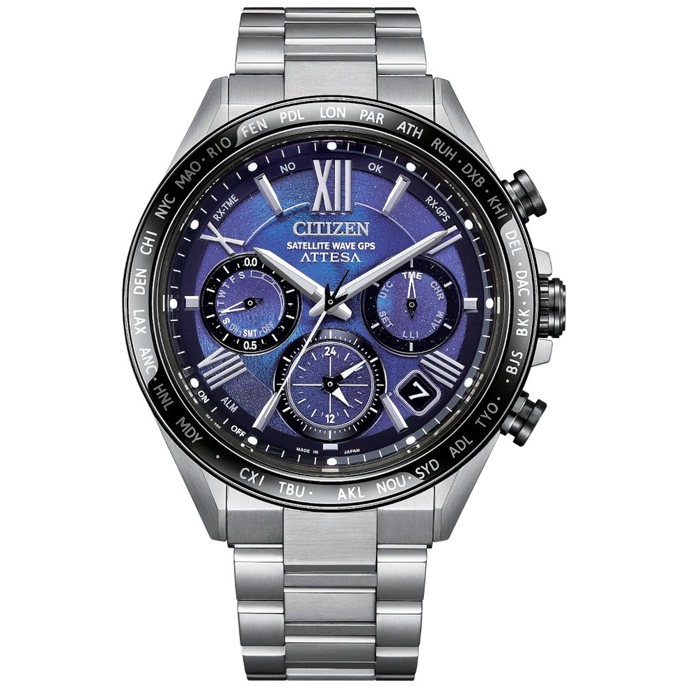 ZEGAREK CITIZEN SATELLITE WAVE GPS SUPER TITANIUM UNITE WITH BLUE LIMITED EDITION