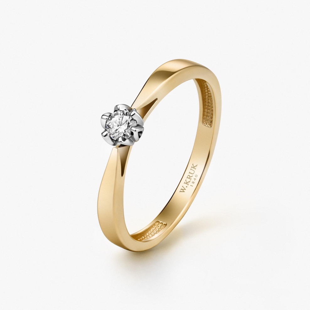 Pierścionek zaręczynowy złoty Romantyczny