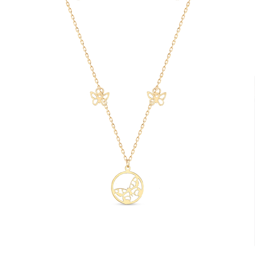 Naszyjnik złoty z motylami