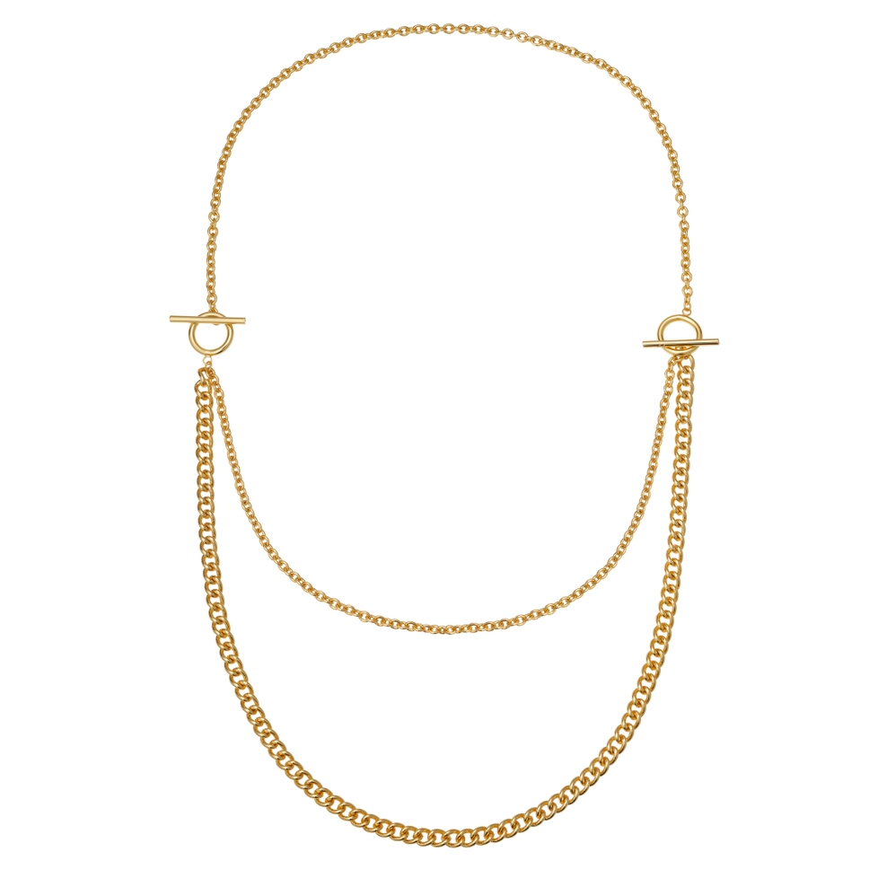 Dwuwarstwowy naszyjnik z mosiądzu Boss Babe