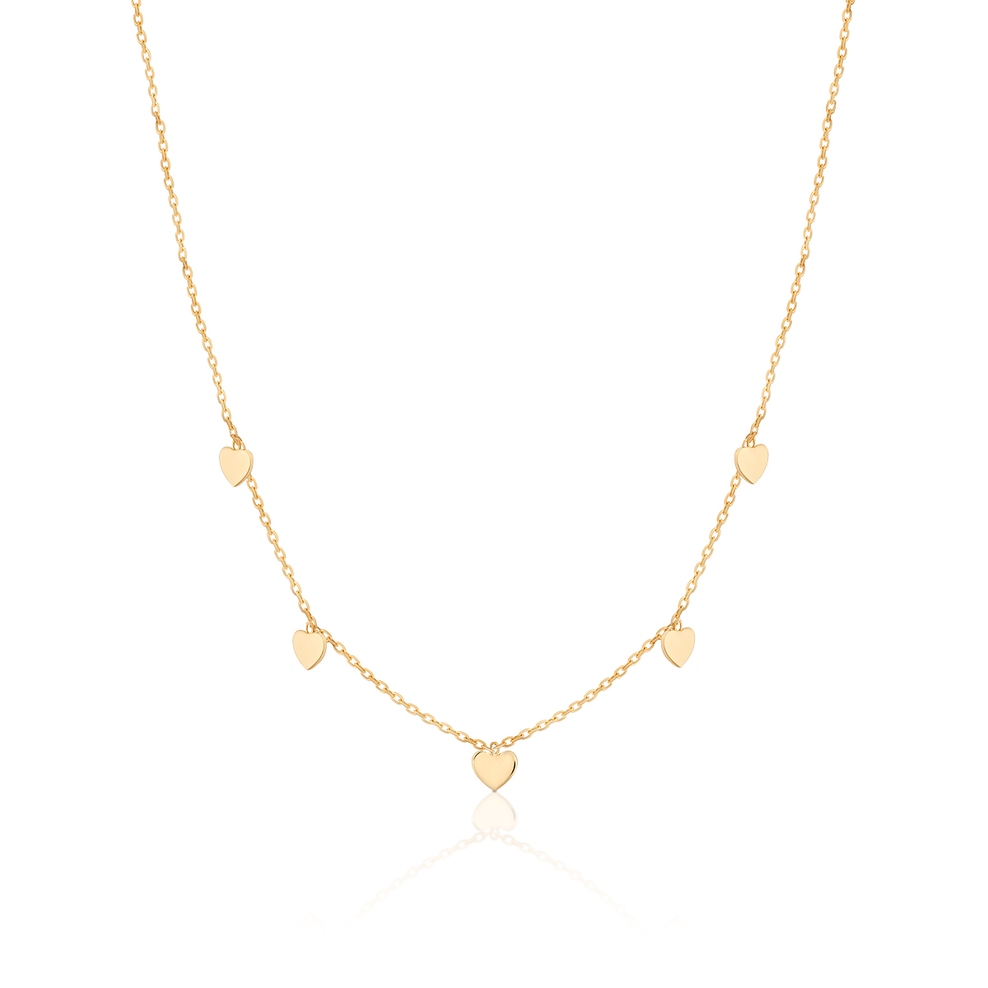Naszyjnik złoty z serduszkami