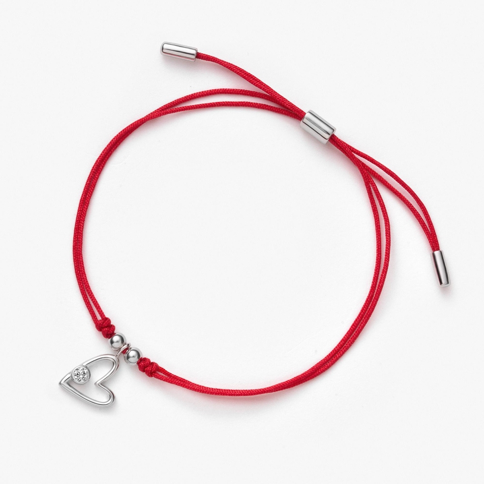 Bransoleta srebrna z diamentem laboratoryjnym Czułość