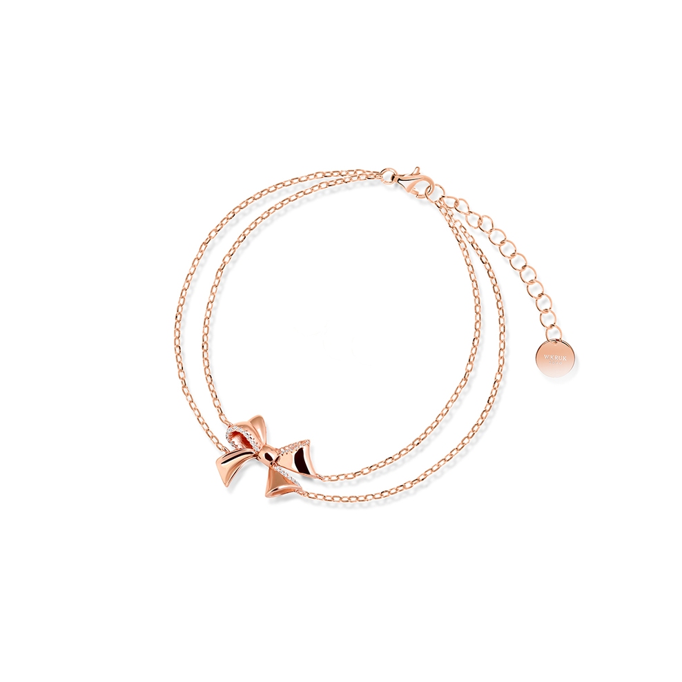 Bransoleta srebrna z kokardą