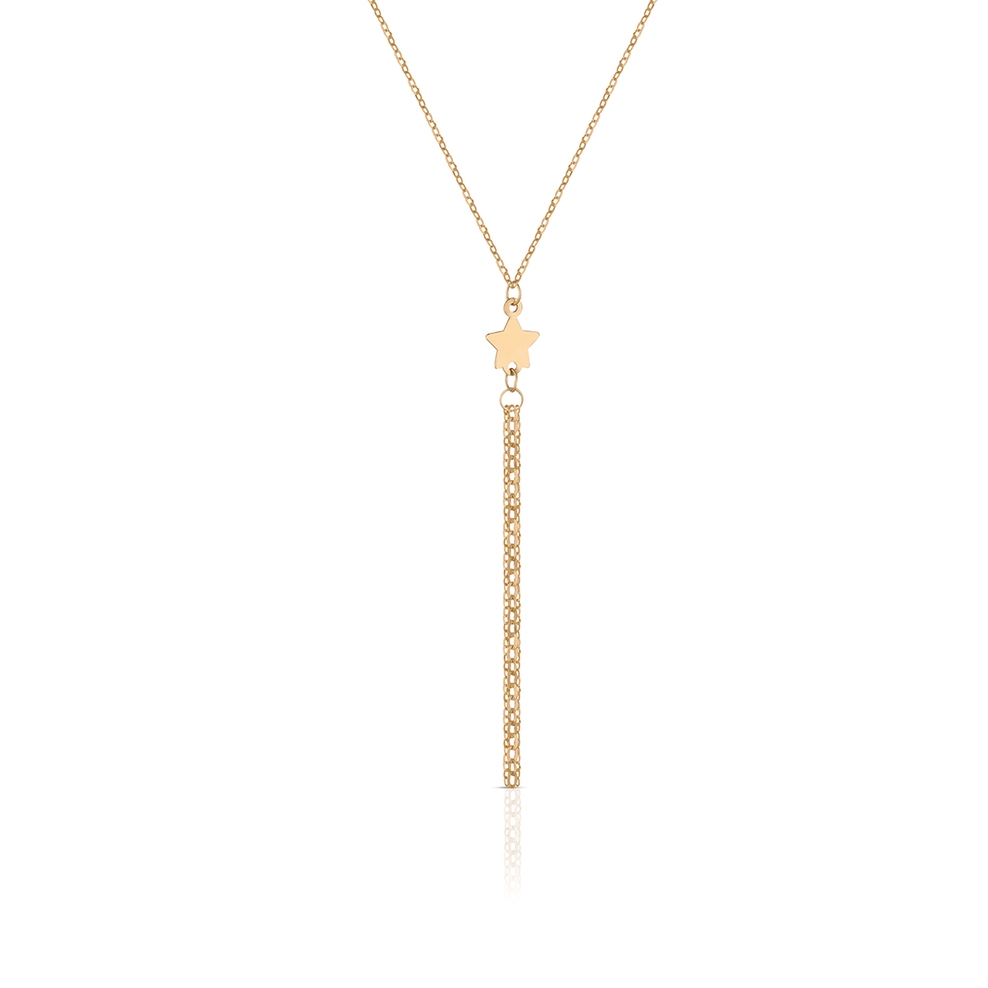 Naszyjnik złota krawatka z gwiazdką