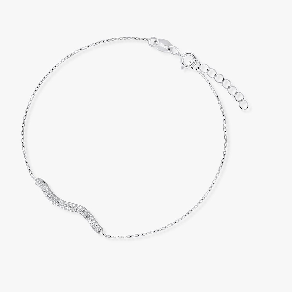 Bransoleta srebrna z cyrkoniami