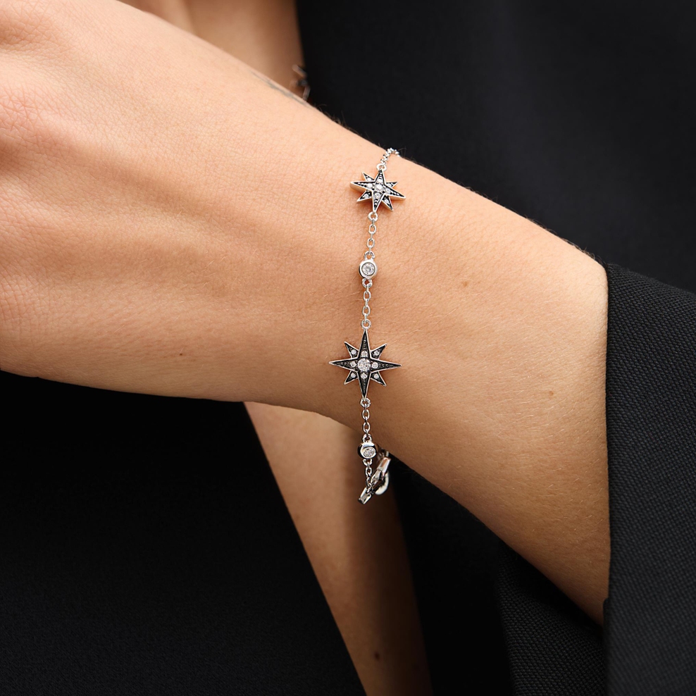 Bransoleta srebrna Royal Star