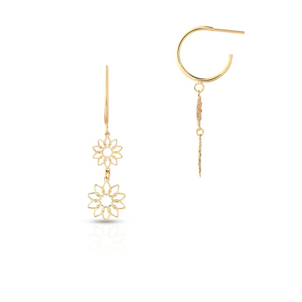 Kolczyki srebrne pozłacane