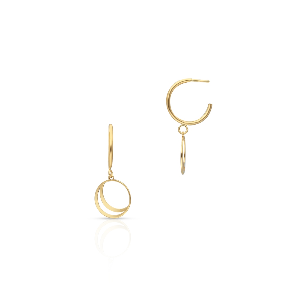 Kolczyki srebrne pozłacane półksiężyce