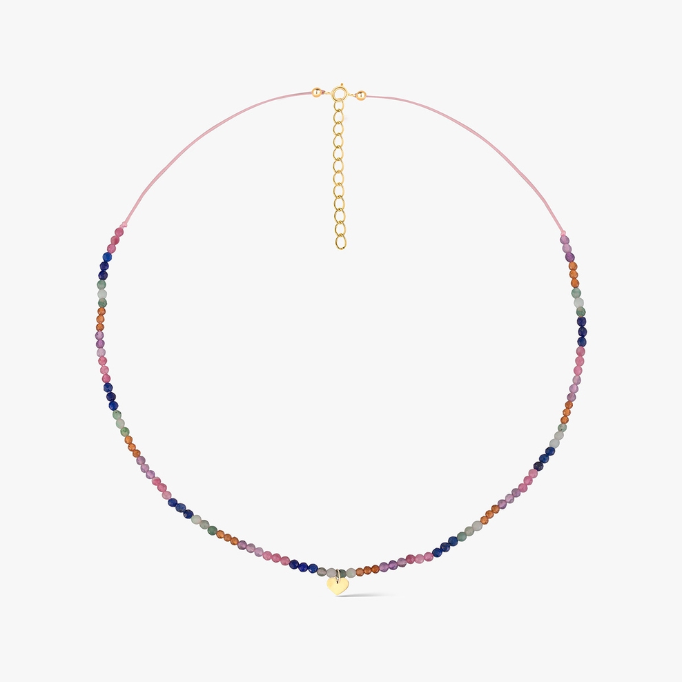 Naszyjnik sznurkowy z kamieniami naturalnymi