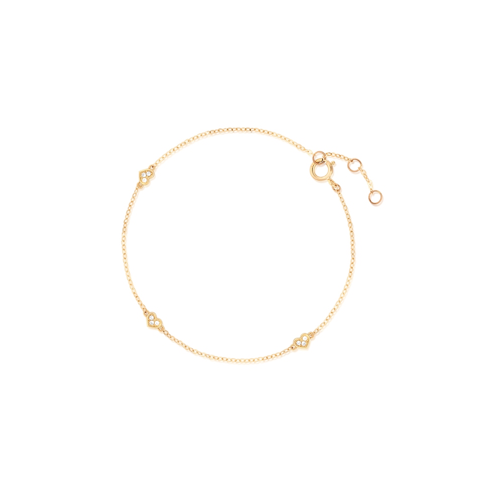 Bransoleta złota z serduszkami