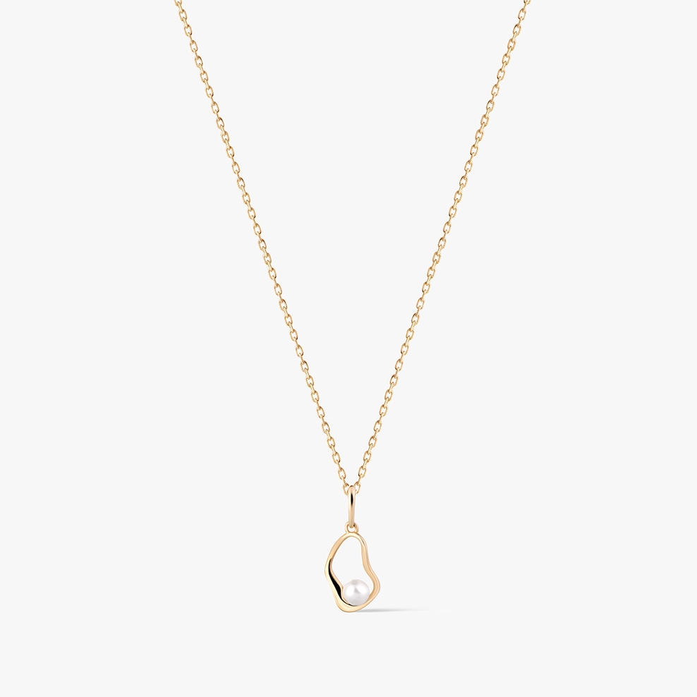 Wisiorek złoty z perłą