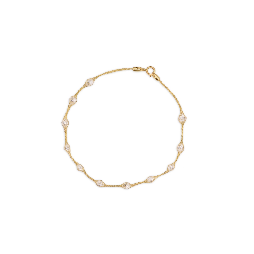 Bransoleta złota z cyrkoniami