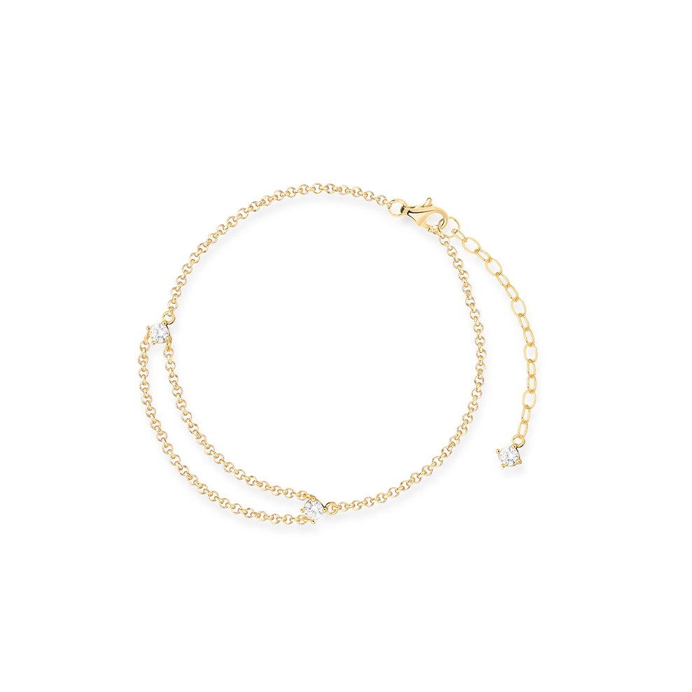 Bransoleta srebrna pozłacana z cyrkoniami