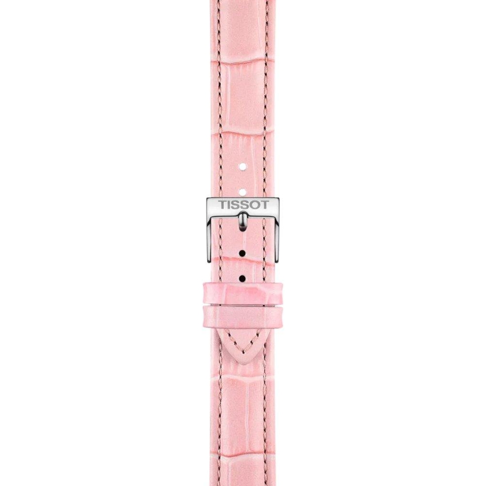 Skórzany różowy pasek Tissot 16 mm