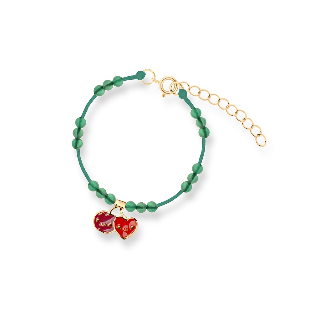 Bransoleta sznurkowa z motywem wisienki