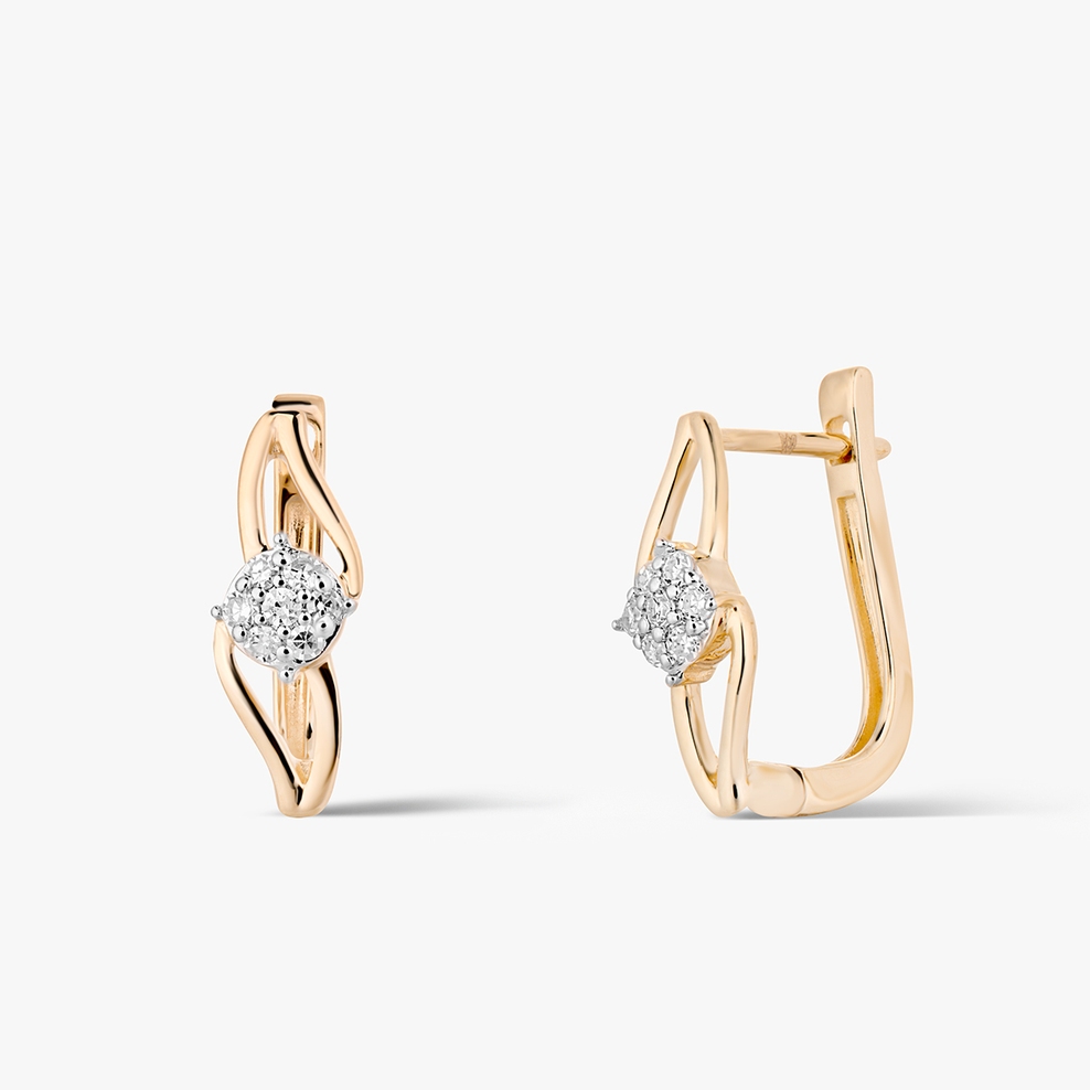 Kolczyki złote z diamentami