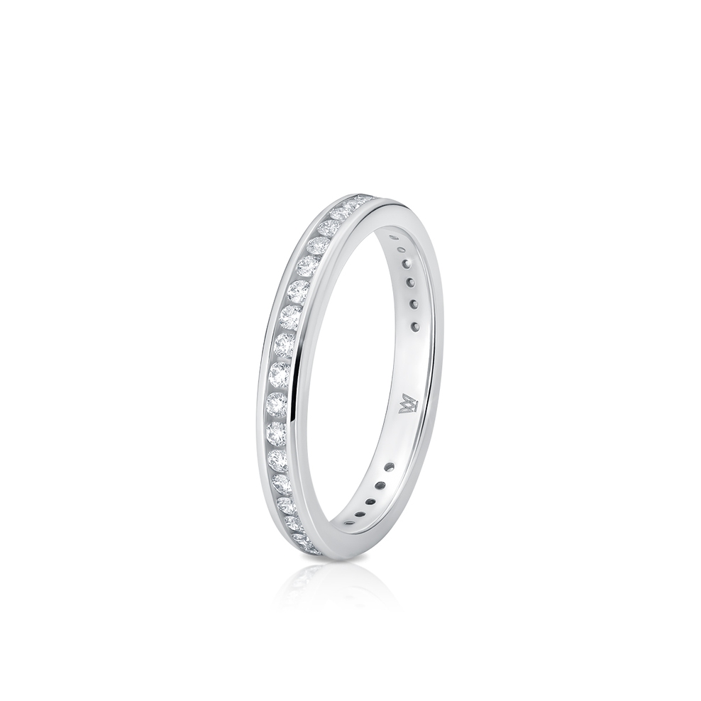 Pierścionek białe złoto z diamentami