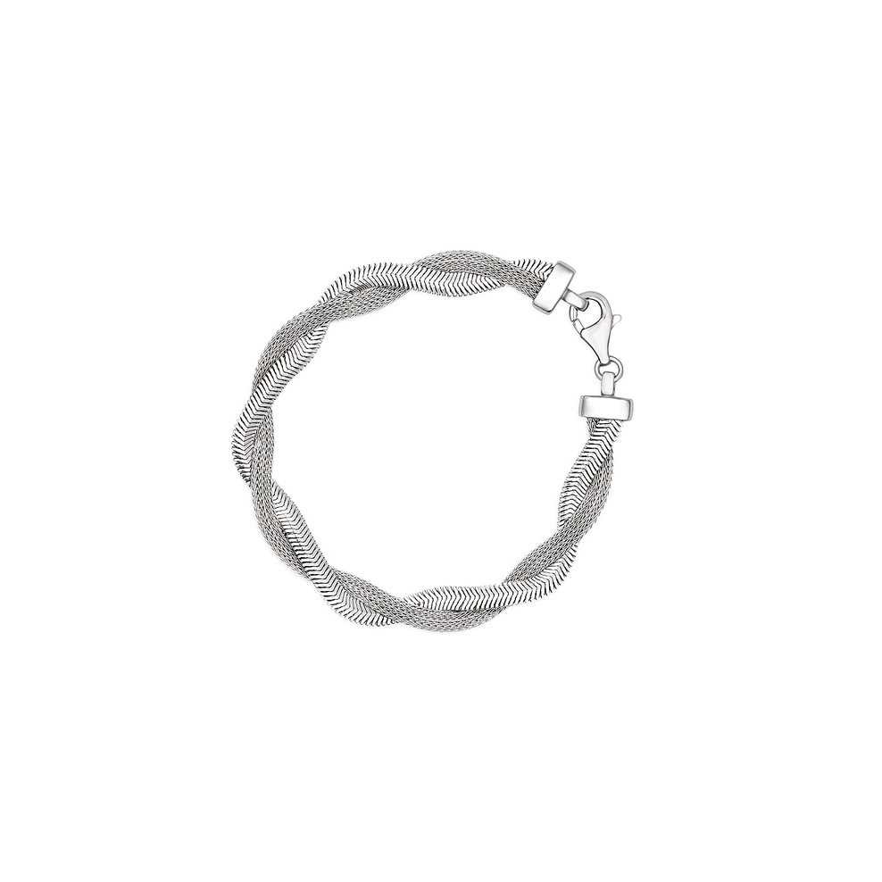 Bransoleta srebrna podwójny splot