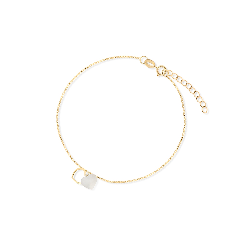 Bransoleta złota perłowe serca