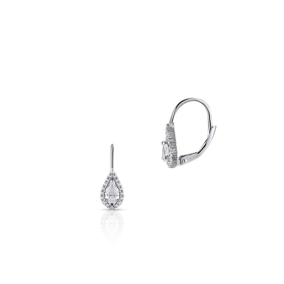 Kolczyki srebrne z cyrkoniami retro