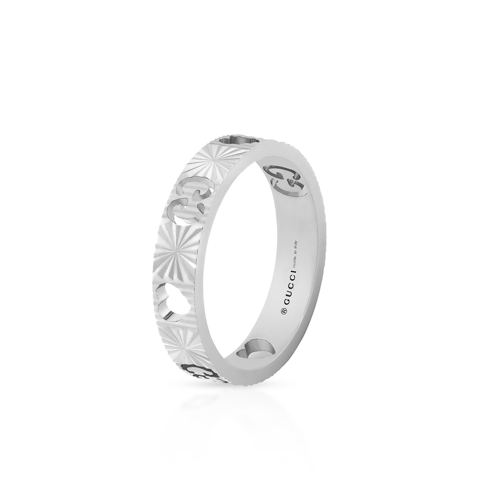 Pierścionek białe złoto Gucci