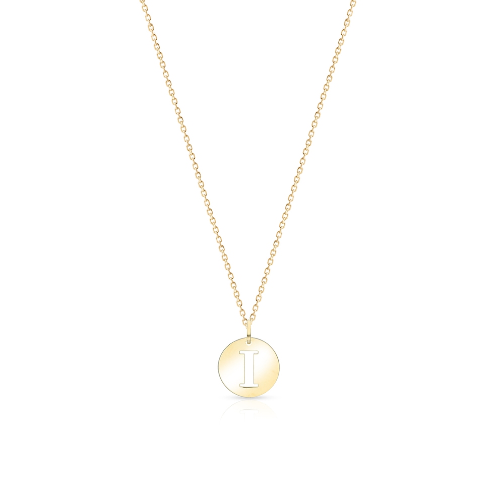 Wisiorek złoty literka I