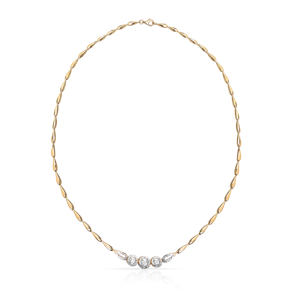 Naszyjnik złoty bicolor z diamentami
