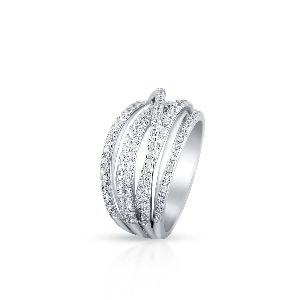 Pierścionek srebrny z cyrkoniami