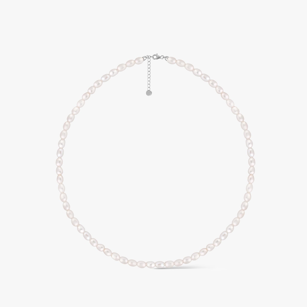 Naszyjnik srebrny z perłami