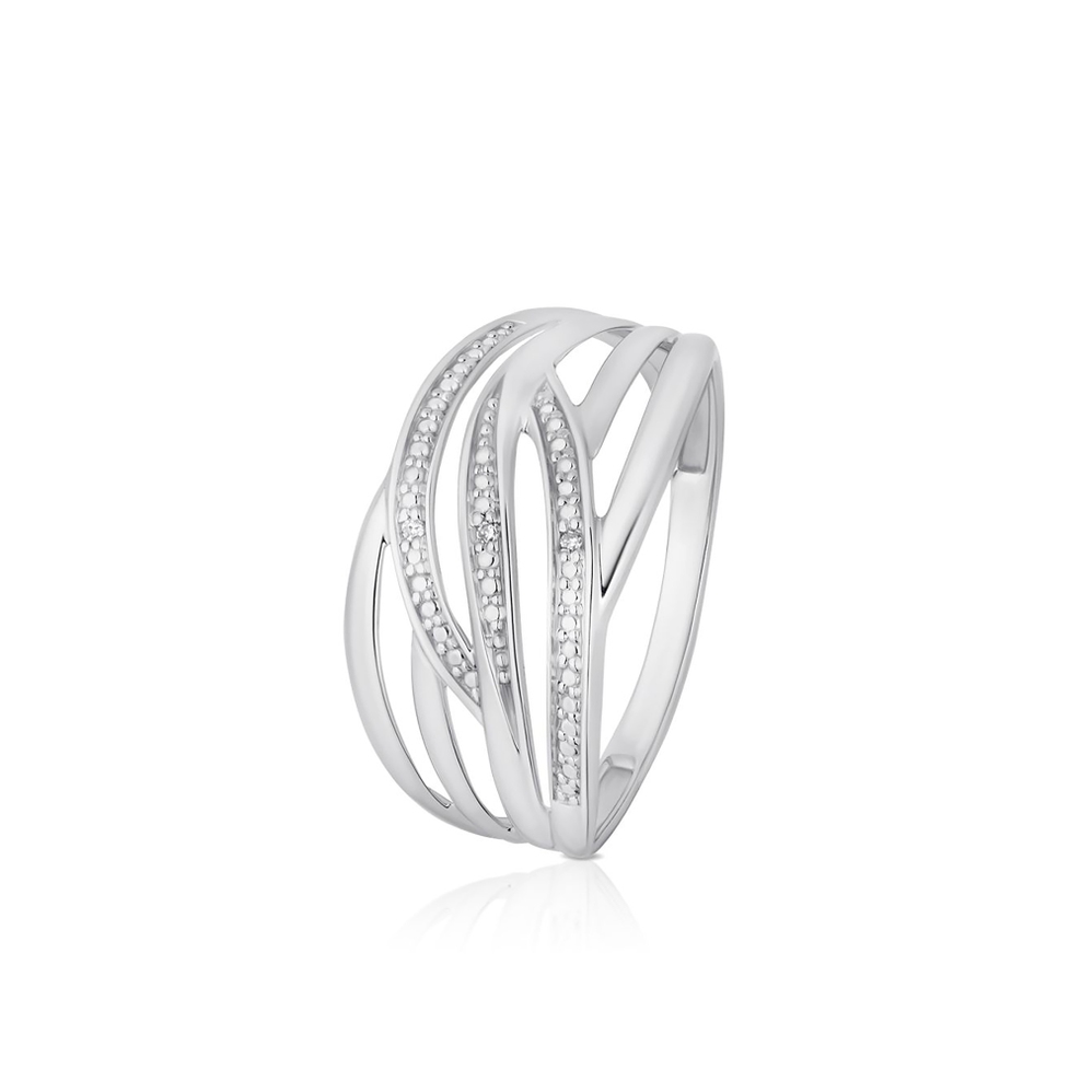 Pierścionek białe złoto z diamentami