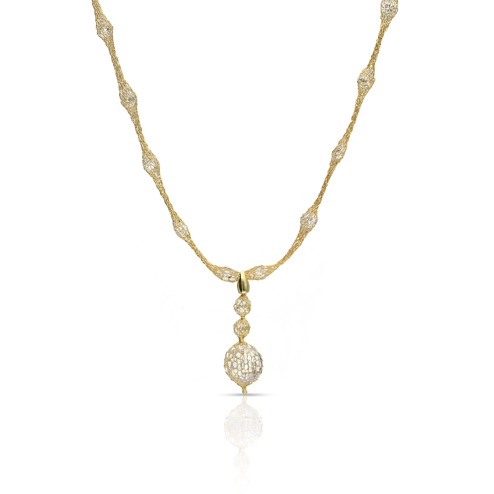 Naszyjnik złoty z cyrkoniami