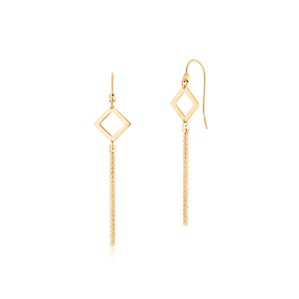 Kolczyki złote romby