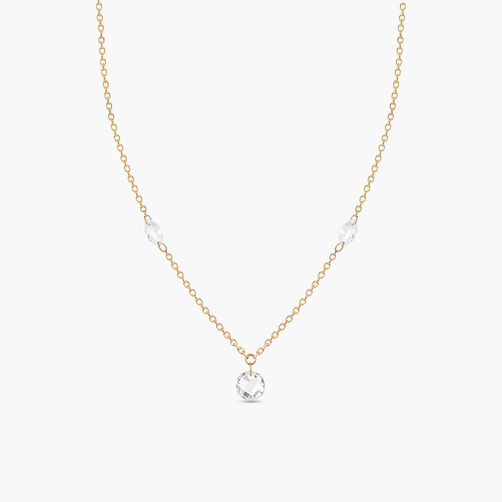 Naszyjnik złoty z cyrkoniami